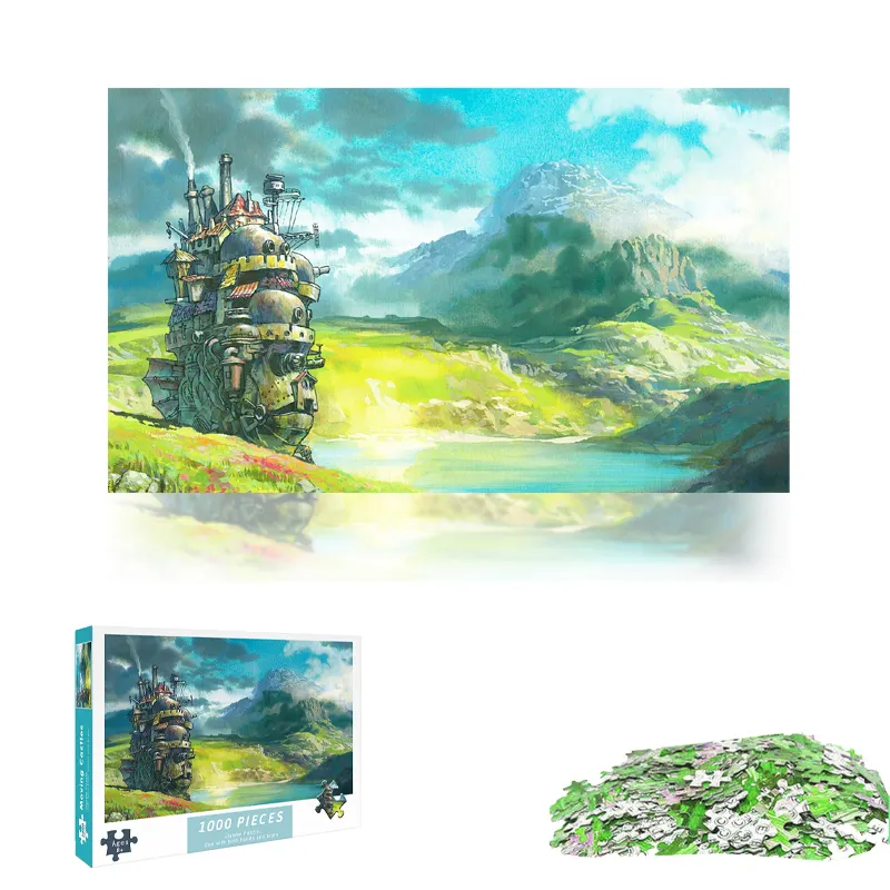 Quebra-cabeças de papel para brinquedo de fantasia científica personalizado, casa em movimento, jogo de montanha com 1000 peças, jogo de cérebro, navio pirata personalizado