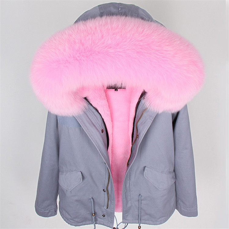 Pink fur+Grey Coat