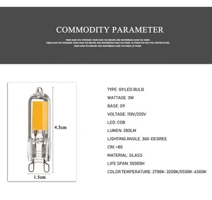 G9 aydınlatma led 220V 110V 3W COB LED ampul camı vücut beyaz sıcak beyaz LED kaynak aydınlatma yerine kristal ışık eski halojen ampul - Product Image 4