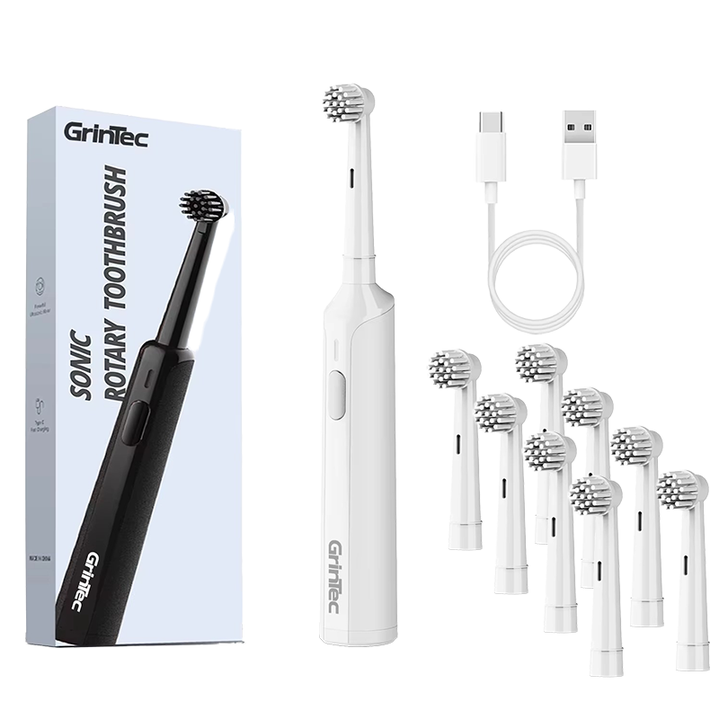 White with 8 brush heads