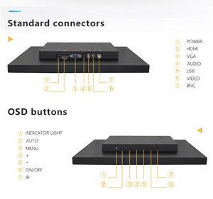 Pantalla FHD de 10 pulgadas Panel IPS Monitor LCD táctil con entrada HDMI VGA BNC Opción de 7-21 pulgadas