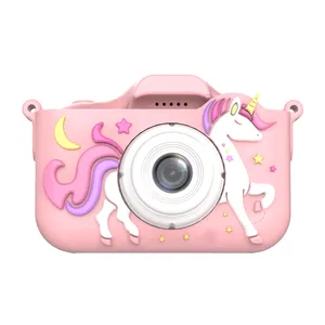 กล้อง HD ขนาดเล็กสองตัวปรับแต่งได้สำหรับเด็กฝาครอบซิลิโคนนิ่ม DSLR ขนาดเล็กที่มีเซ็นเซอร์ภาพ CMOS รองรับสื่อแบบไมโคร SD - Product Image 1