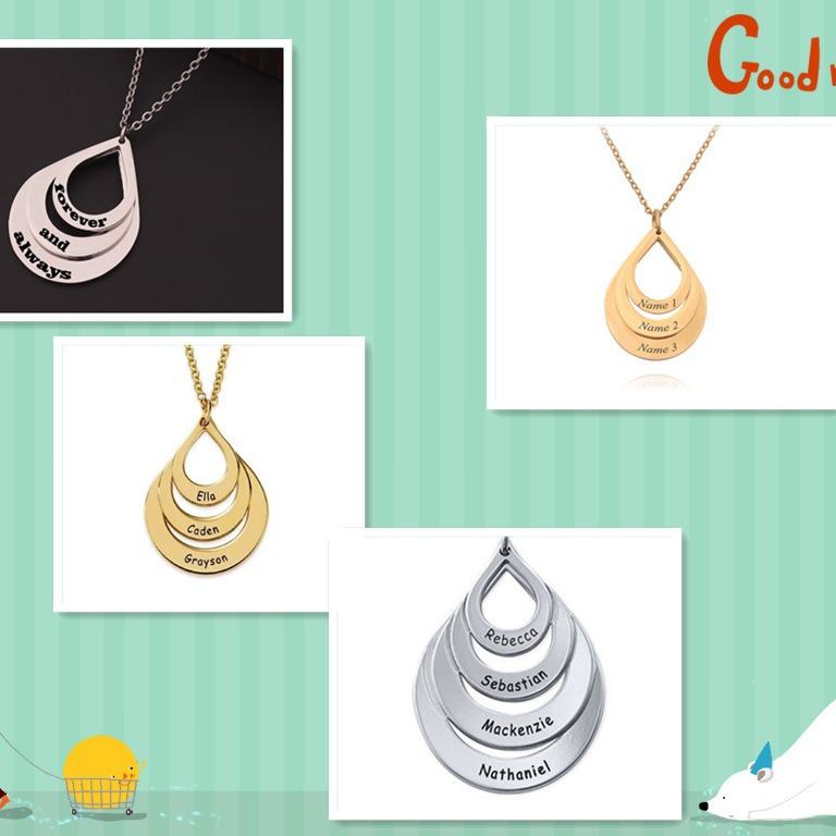 2 water drop silver colors