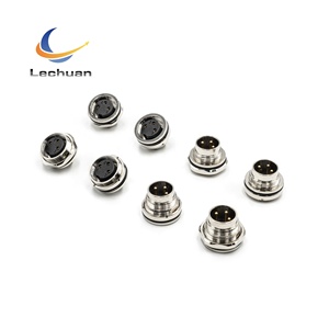 LECHUAN M16 dairesel soket yuvası 14P/16P IP67 su geçirmez PCB düz lehim konnektörü ile Hex flanş arka Panel montaj - Product Image 3