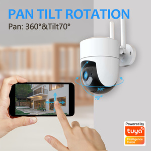 Sistema de cámara de seguridad para el hogar inteligente 4CH Tuya, cámaras IP de red PTZ, WiFi, NVR, Kit con Monitor, Audio bidireccional para interiores y exteriores, CE ROHS - Product Image 4