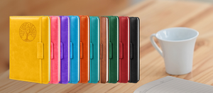 Manifattura Custom A5 PU Cover elastica banda elastica diario 100 fogli stampati pagine interne copertina rigida Logo Planner - Product Image 6