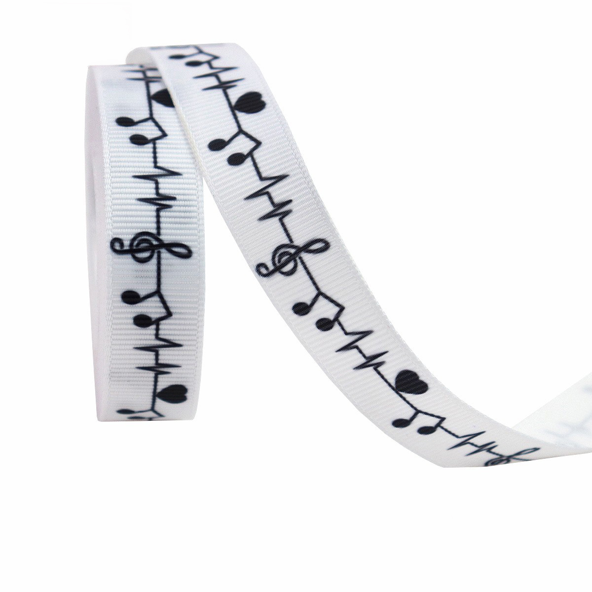 Nota Musical Latido del Corazón - Blanco - 1cm * 10 Yardas