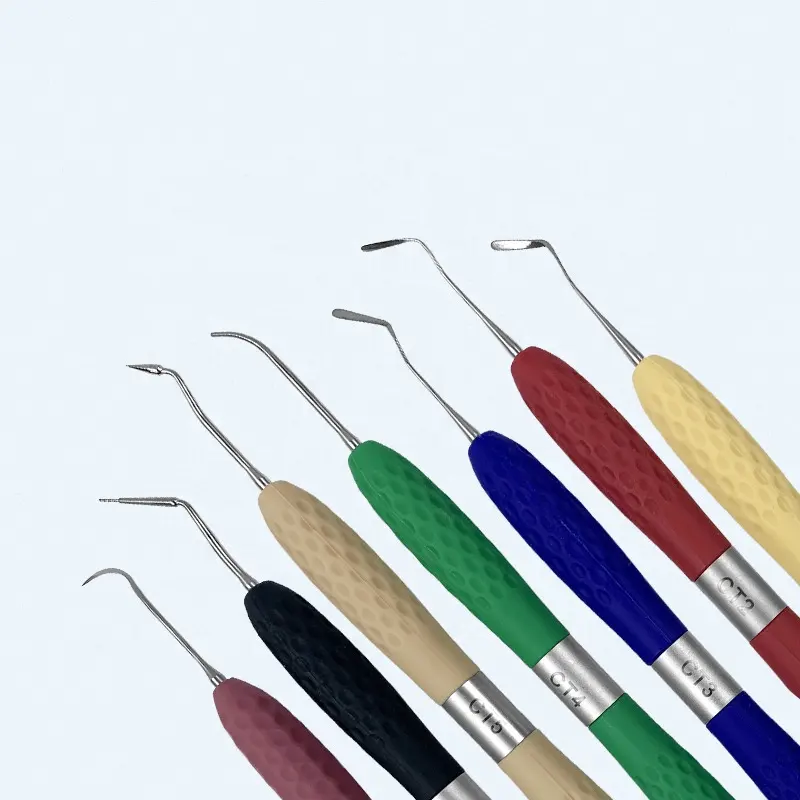 Kit de instrumentos de enchimento de resina dental anterior e traseira projetado para composto dental