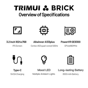 2025 New TRIMUI BRICK Handheld <strong>Game</strong> Console IPS HD Screen Metal Back Panel Key LED Video <strong>Game</strong> Players for <strong>PSP</strong> N64 PS1 Simulators - Product Image 2