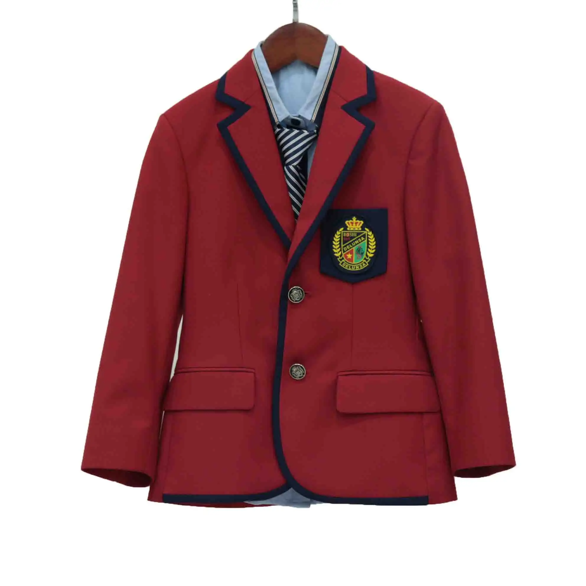 Özel yüksek kalite kore okul üniforması ceket takım okul Blazer erkek ve kız okul giysileri için