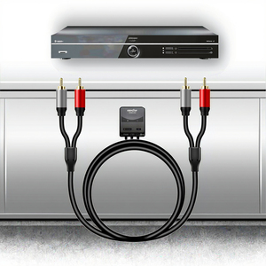 2RCA 3英尺镀金立体声音频电缆家庭影院高清电视游戏机高保真系统公连接QY Tan电缆
