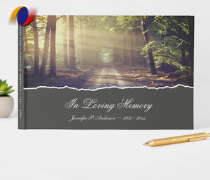 สมุดและการ์ดสำหรับแขกงานศพสุดหรูลายพิมพ์สีออกแบบตามสั่งสำหรับงานศพ - Product Image 4