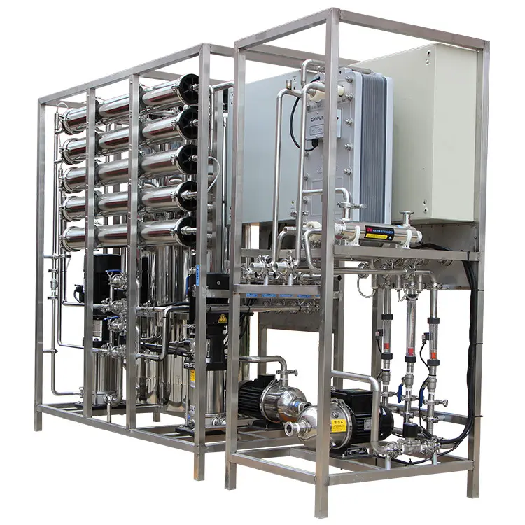 SS316 250LPH 500LPH Ultra Pure EDI + RO Sistema de tratamiento de agua desionizada Industrial puro Ósmosis inversa RO Agua ultrapura