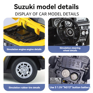 Ses ve ışık geri çekme kapılar ile pres döküm model araba 1:24 Jimny açık süs süslemeleri metal araba model oyuncaklar - Product Image 4