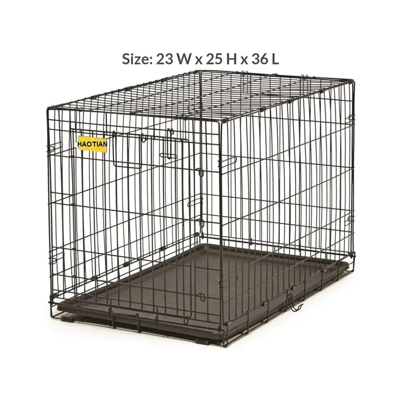 Haotian Metal Dog Carrier Kennel House/Fold able Cat Cages / Animal Pet Crate For Sale