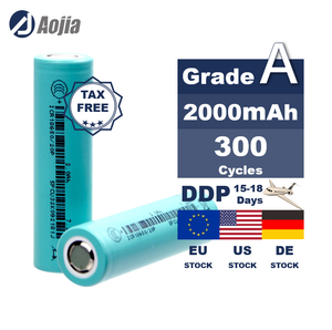 מפעל aojia <span class=keywords><strong>18650</strong></span> 20p 3.6v 2000mah ליתיום סוללה נטענת בדיקה מלאה סוללת ליתיום גלילית - Product Image 1