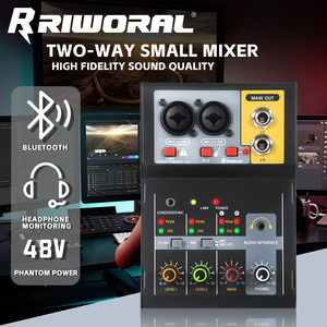 Mini interfaz de Audio profesional AU4, gran oferta, mezclador pequeño Bluetooth de 2 canales y 48V con cancelación de ruido para grabación en estudio - Product Image 2