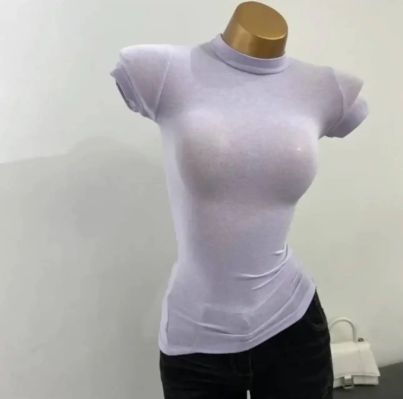 2024 Nieuwe Ontwerp Nieuwste Dames Korte Mouw Tops Mode Gebreide T-Shirt