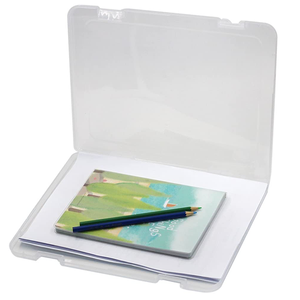 Carpeta de plástico A4 transparente personalizada, organizador de documentos impermeable y respetuoso con el medio ambiente, cajas de almacenamiento con tapa y mango - Product Image 5