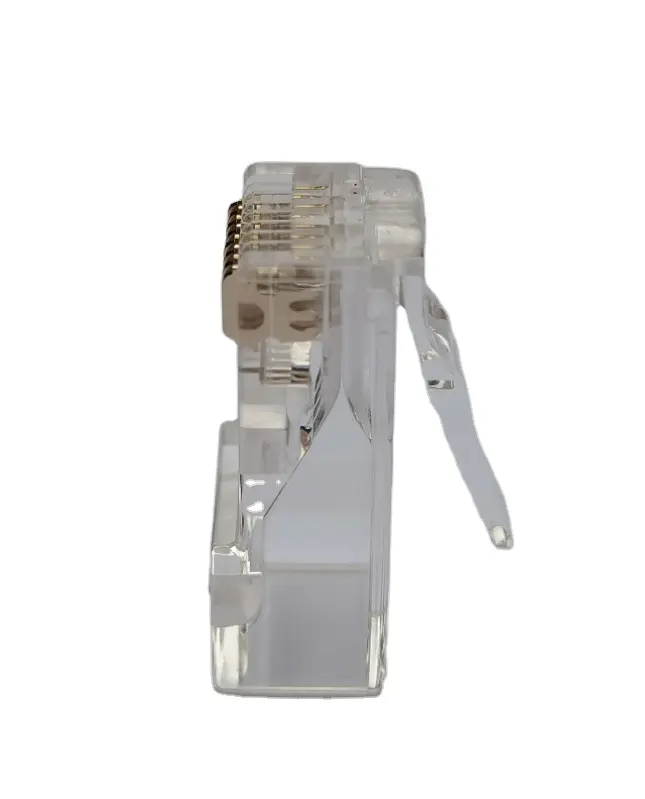 RJ45 Cat6 Cat5e Pass Through Connector Gold Plated 3 Prong 8P8C Modular Ethernet UTP Network Cable Plug for Unshielded Cable