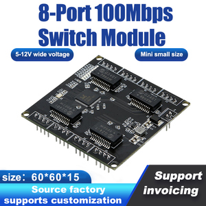 Módulo de interruptor Ethernet de 8 puertos 10/100Mbps de alto rendimiento interruptor de entrada de voltaje amplio de 5-12V - Product Image 6