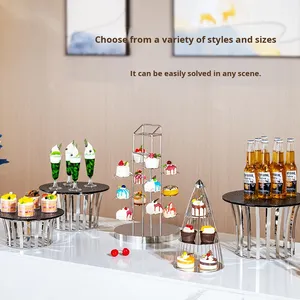 Thép không gỉ cupcake đứng tầng tháp tự làm món tráng miệng bảng sinh nhật đám cưới trang trí tiệc bánh đứng - Product Image 3