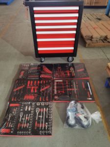 6 7 8抽屉移动滚动可锁定金属工具柜手推车，带车间手动352件工具 - Product Image 4