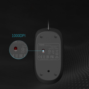Geeignet für Rapoo N200 USB Wired Optical Mouse Komfortable 3D-LED Original Design Lager für den Büro einsatz - Product Image 5
