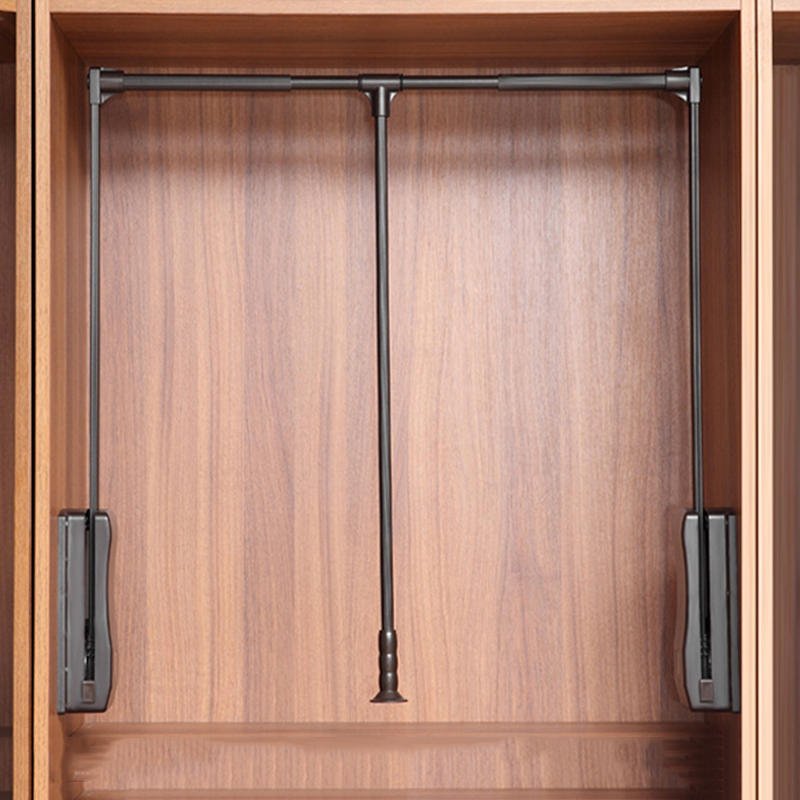 Pull Down Wardrobe Rail Rack Lift Collapsible Closet Rod Aluminium Retractable Wardrobe Lift Hanger Organizer Storage System