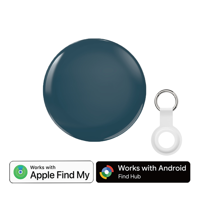 Blue with White Silicone keychain