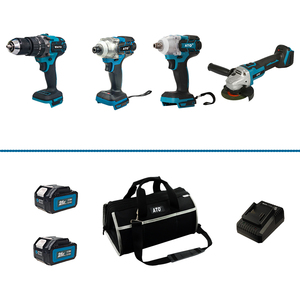ATO 4ピースコンボ電動工具セットブラシレスドリル & lmpactレンチ2in1インパクトドライバーアングルグラインダー21vコンボキットセット - Product Image 4