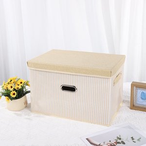 带盖装饰可折叠无纺布容器Japandi风格功能设计的大型储物盒 - Product Image 2