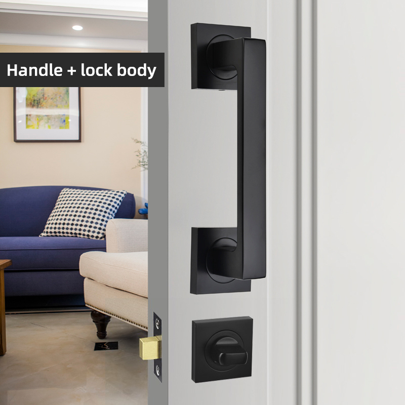 Professional Manufacturer Black Door Handle Zinc Alloy Mortise Lever Door Handle Lock For Indoor