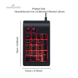 数字キーパッドUSB有線バックライト付き数字キーパッドミニバックライトキーボード3色19キー - Product Image 6