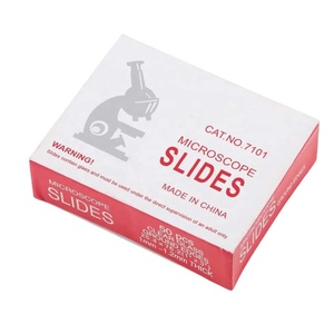 Portaobjetos de microscopio de vidrio liso rectangulares transparentes para laboratorio - Product Image 1