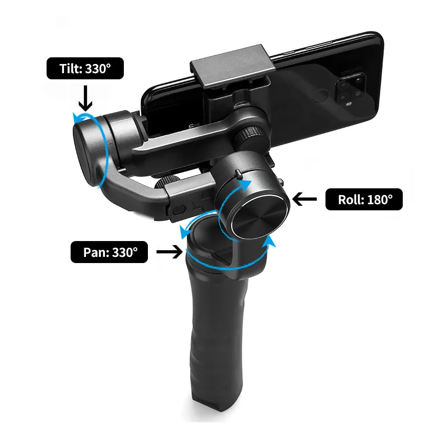 Fabrika toptan kablosuz bağlantısı selfie sopa 3 eksen Gimbal Smartphone eylem kamera el sabitleyici