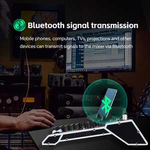 Profesyonel 4/6/8/10 kanal sahne gösterisi konferans küçük taşınabilir Phantom güç USB Bluetooth yankı DSP ses mikseri - Product Image 3