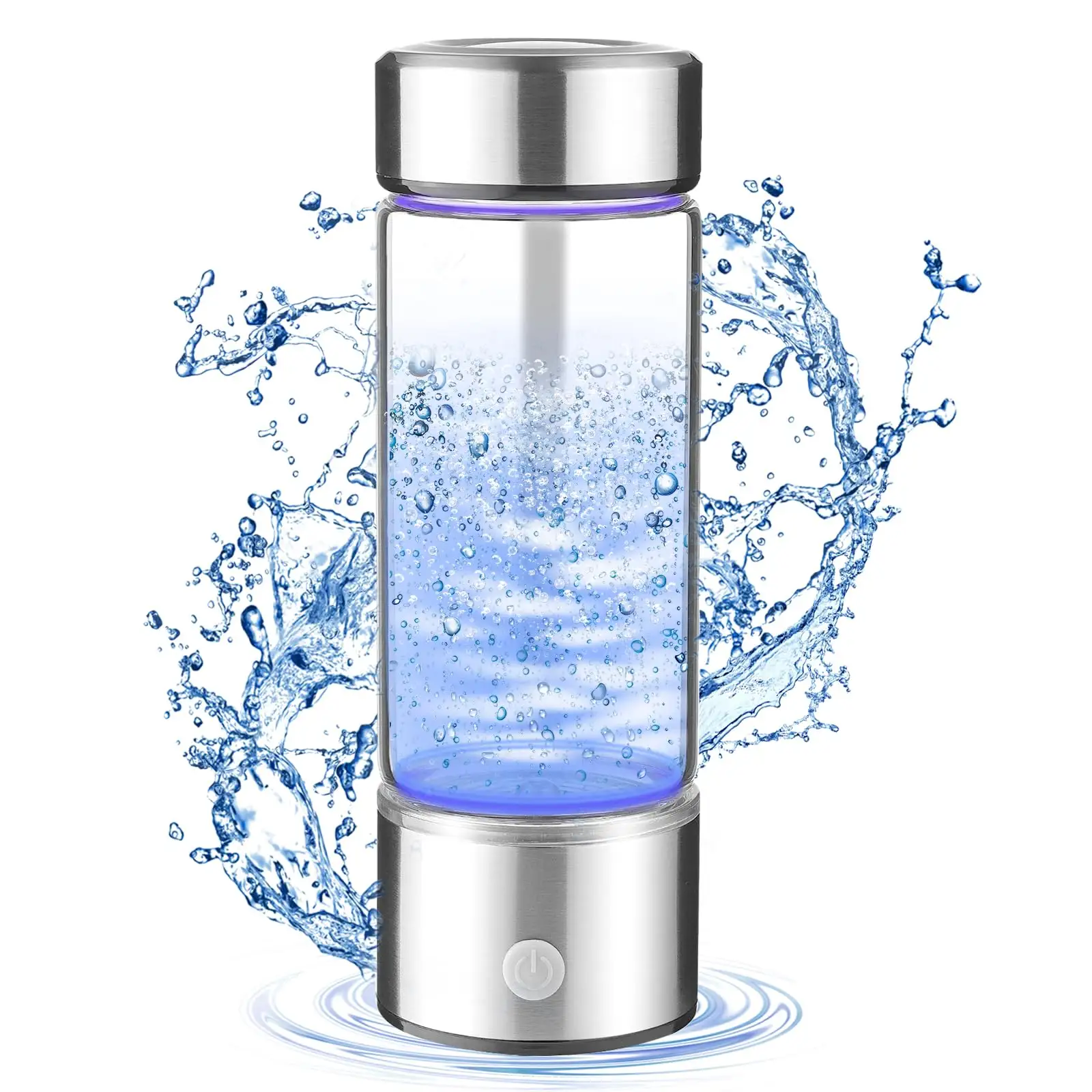 Garrafa de água com filtro para garrafa de água, garrafa de água rica em hidrogênio alcalina e ionizadora com garrafa de vidro