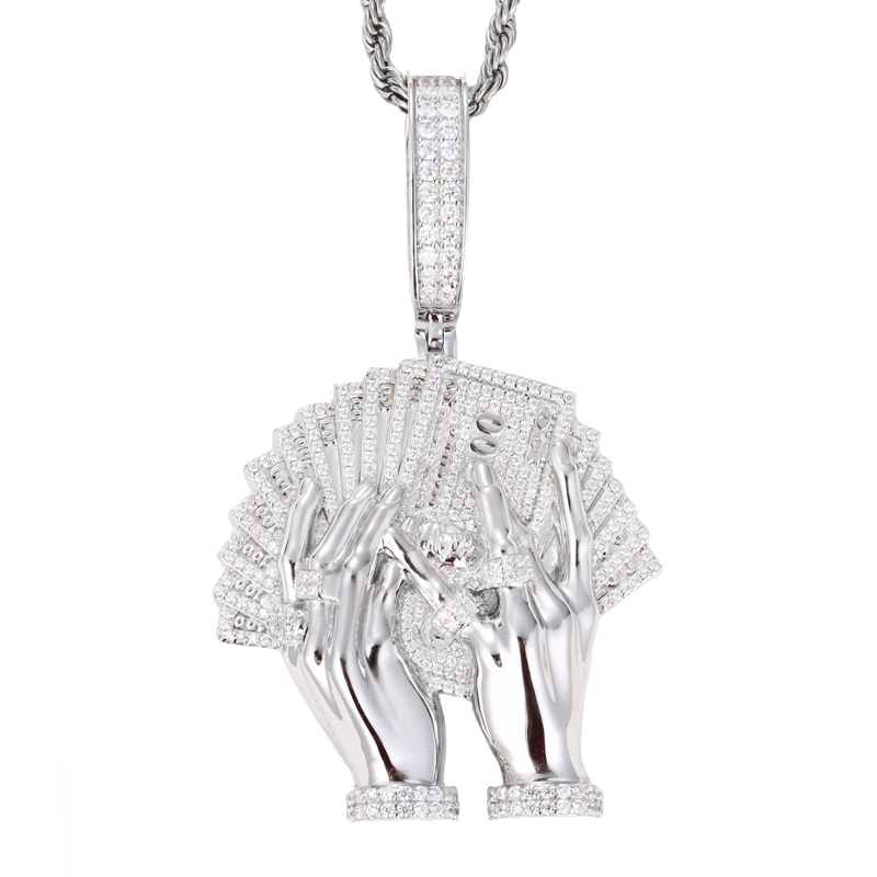 925 Silver, Moissanite - White Gold