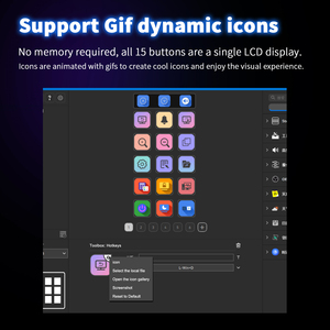 Stream Deck N1 Visual Macro Keyboard, 15 teclas y 1 perilla, admite teclado numérico y cambio de modo personalizado