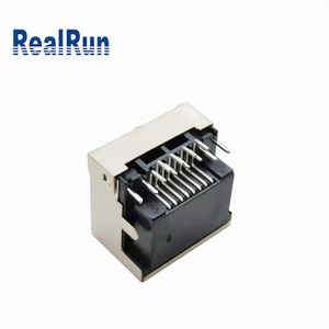 8P8CシングルポートRJ45コネクタLEDタブアップシールドベースデータ転送インターフェイスイーサネットジャックモジュールインターフェイス - Product Image 5