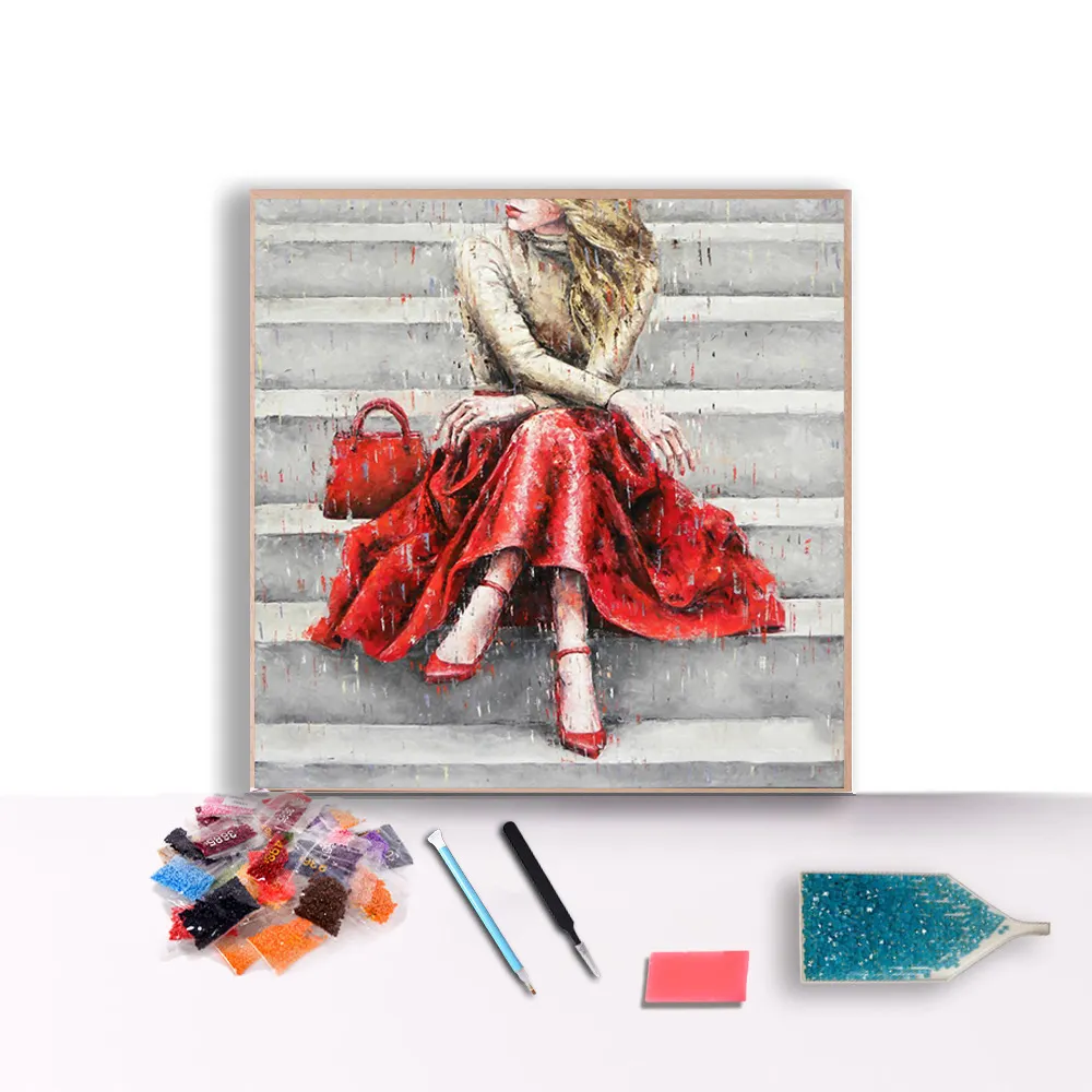 ZSH087 पर Handpainted कस्टम मॉडल लड़की दीवार कला ज्वलंत चित्र लकड़ी