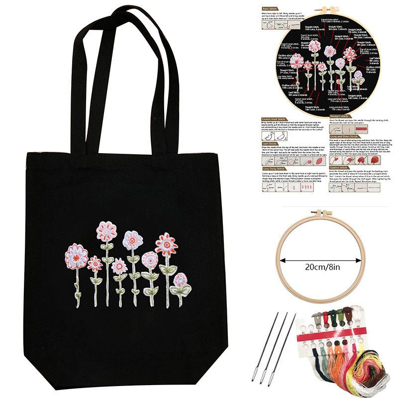 6 Kit de la bolsa de asas del bordado