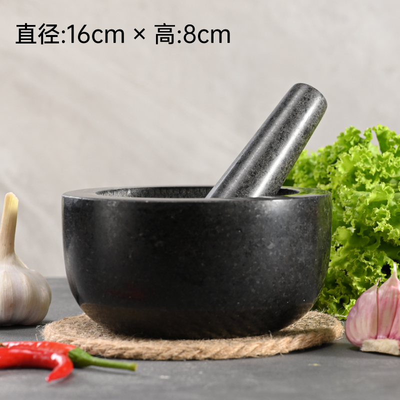 Black Stone Large Bowl Polished Garlic Press with Lid