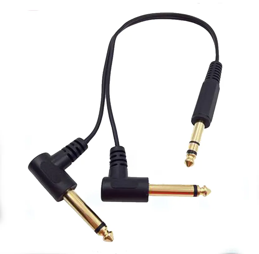 Quarti cavo 6.35mm Stereo Jack a 2x6.35mm Mono Jack Cavo del Microfono Maschio a Doppio Maschio Splitter