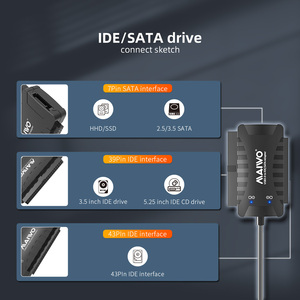 MAIWO 2.5 "/3.5" IDE ve SATA HDD/SSD adaptörü USB SATA kablo USB IDE kolay sürücü hattı - Product Image 2