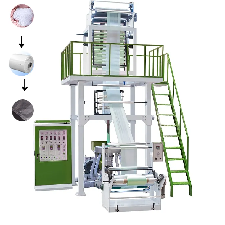 Küçük boyutlu HDPE LDPE filmi üfleme makinesi fabrika fiyat çöp çanta üretim hattı satılık