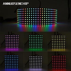 Panel de píxeles LED Flexible, banda de 8x8, 16x16, 8x32, WS2812 direccionable individualmente, módulo de matriz, DC5V, WS2812B