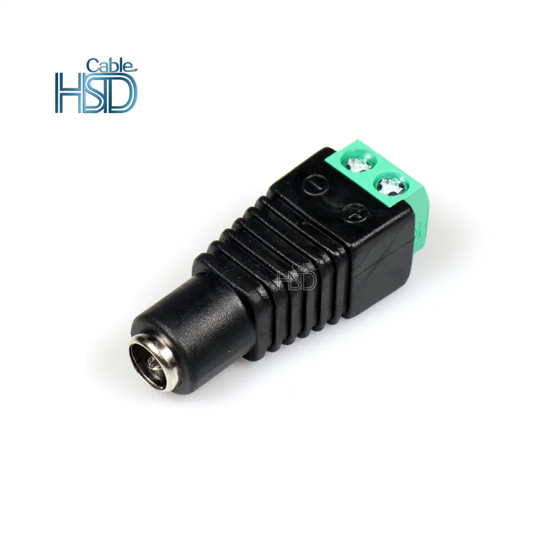 Kabel Adaptor Steker Sekrup Perempuan 2 Pin 12V Konektor DC Jack Daya Pria dengan CE FCC ROHS untuk Aksesori CCTV