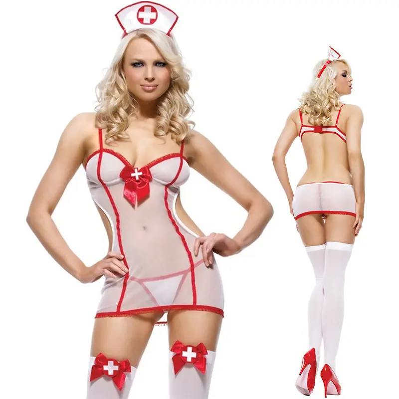 Lencería sexy caliente enfermera sexy disfraz lencería sexy Cosplay vestido de enfermera para accesorios sexuales
